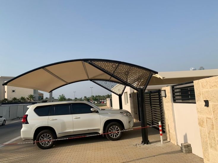 مظلة ألمنيوم مطلية لمواقف تجارية